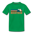 Montana Toddler T-Shirt - Retro Mountain Montana Toddler Tee - kelly green