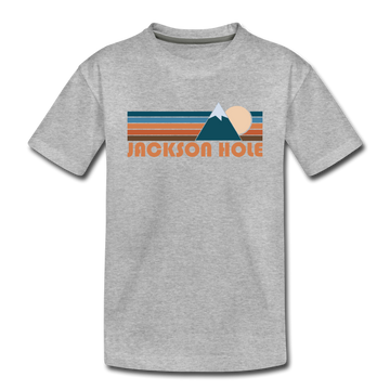 Jackson Hole, Wyoming Toddler T-Shirt - Retro Mountain Jackson Hole Toddler Tee - heather gray