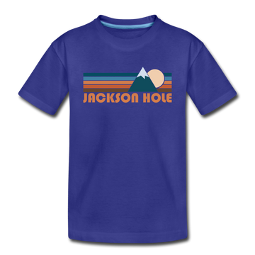 Jackson Hole, Wyoming Toddler T-Shirt - Retro Mountain Jackson Hole Toddler Tee - royal blue
