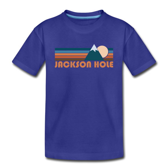 Jackson Hole, Wyoming Toddler T-Shirt - Retro Mountain Jackson Hole Toddler Tee - royal blue