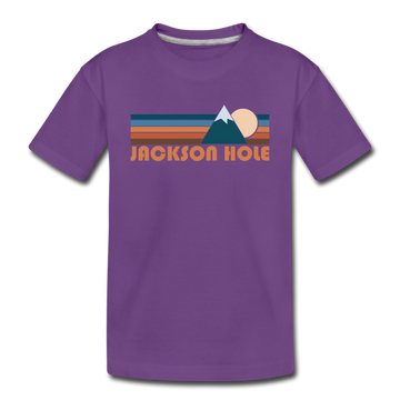 Jackson Hole, Wyoming Toddler T-Shirt - Retro Mountain Jackson Hole Toddler Tee - purple