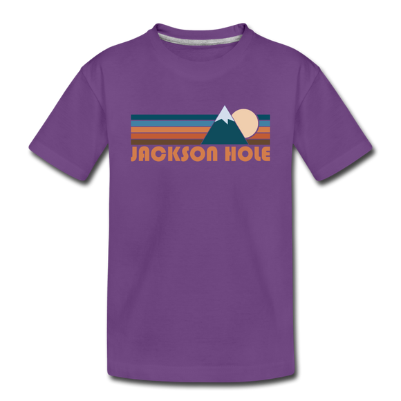 Jackson Hole, Wyoming Toddler T-Shirt - Retro Mountain Jackson Hole Toddler Tee - purple