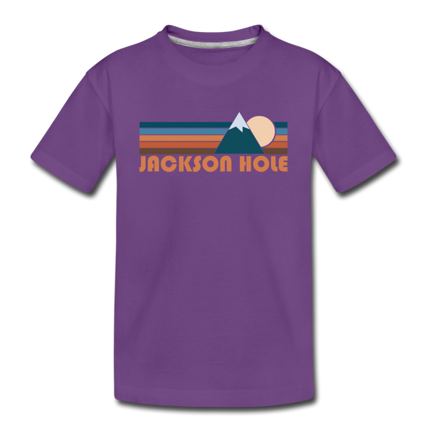 Jackson Hole, Wyoming Toddler T-Shirt - Retro Mountain Jackson Hole Toddler Tee - purple