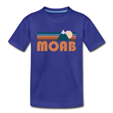 Moab, Utah Toddler T-Shirt - Retro Mountain Moab Toddler Tee - royal blue