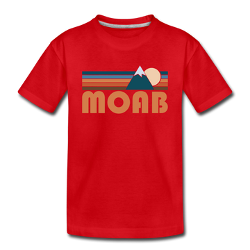 Moab, Utah Toddler T-Shirt - Retro Mountain Moab Toddler Tee - red