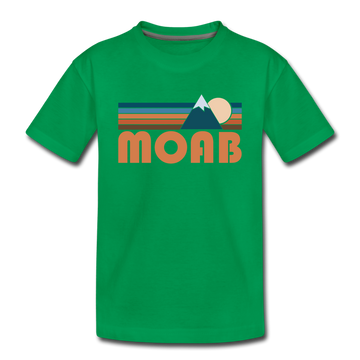 Moab, Utah Toddler T-Shirt - Retro Mountain Moab Toddler Tee - kelly green