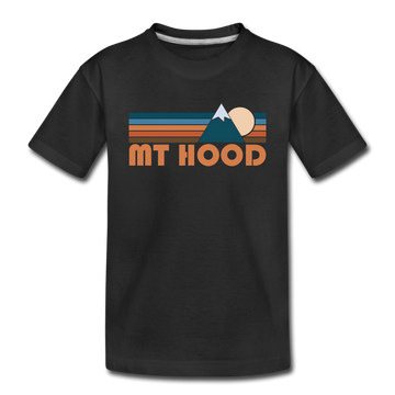 Mount Hood, Oregon Toddler T-Shirt - Retro Mountain Mount Hood Toddler Tee - black