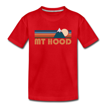 Mount Hood, Oregon Toddler T-Shirt - Retro Mountain Mount Hood Toddler Tee - red
