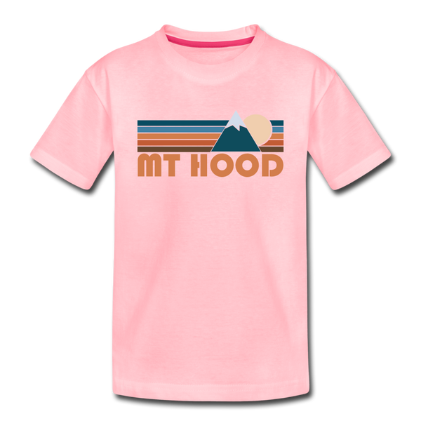 Mount Hood, Oregon Toddler T-Shirt - Retro Mountain Mount Hood Toddler Tee - pink
