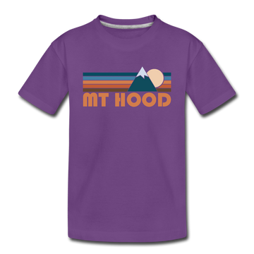 Mount Hood, Oregon Toddler T-Shirt - Retro Mountain Mount Hood Toddler Tee - purple