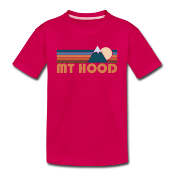 Mount Hood, Oregon Toddler T-Shirt - Retro Mountain Mount Hood Toddler Tee - dark pink
