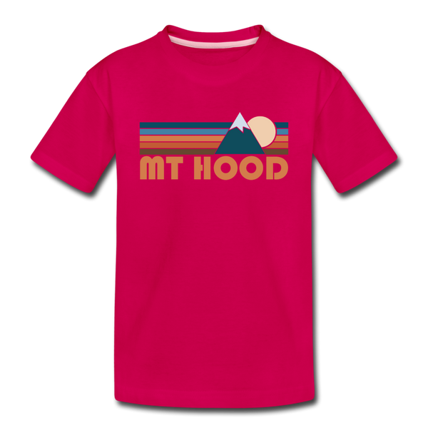 Mount Hood, Oregon Toddler T-Shirt - Retro Mountain Mount Hood Toddler Tee - dark pink