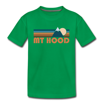 Mount Hood, Oregon Toddler T-Shirt - Retro Mountain Mount Hood Toddler Tee - kelly green