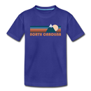 North Carolina Toddler T-Shirt - Retro Mountain North Carolina Toddler Tee - royal blue