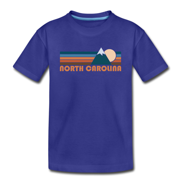 North Carolina Toddler T-Shirt - Retro Mountain North Carolina Toddler Tee - royal blue