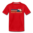 North Carolina Toddler T-Shirt - Retro Mountain North Carolina Toddler Tee - red