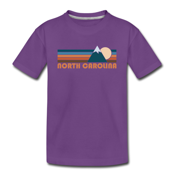North Carolina Toddler T-Shirt - Retro Mountain North Carolina Toddler Tee - purple