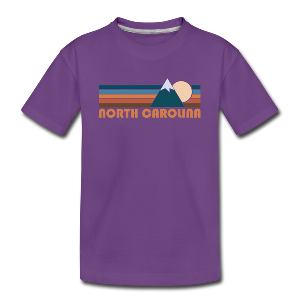North Carolina Toddler T-Shirt - Retro Mountain North Carolina Toddler Tee - purple