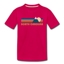 North Carolina Toddler T-Shirt - Retro Mountain North Carolina Toddler Tee - dark pink
