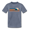 North Carolina Toddler T-Shirt - Retro Mountain North Carolina Toddler Tee - heather blue