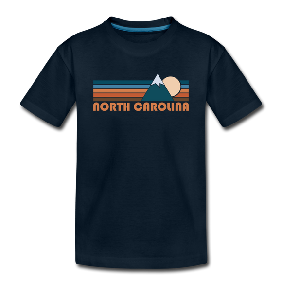North Carolina Toddler T-Shirt - Retro Mountain North Carolina Toddler Tee - deep navy
