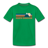 North Carolina Toddler T-Shirt - Retro Mountain North Carolina Toddler Tee - kelly green