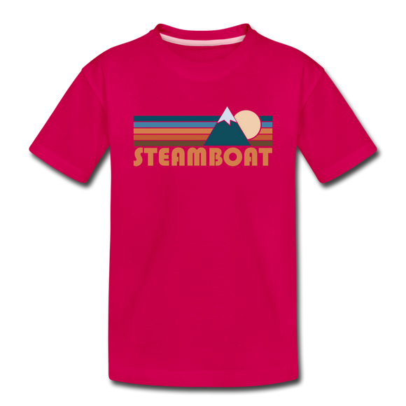 Steamboat, Colorado Toddler T-Shirt - Retro Mountain Steamboat Toddler Tee - dark pink