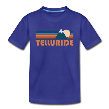Telluride, Colorado Toddler T-Shirt - Retro Mountain Telluride Toddler Tee - royal blue