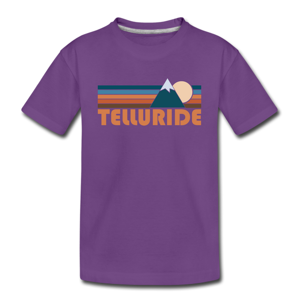 Telluride, Colorado Toddler T-Shirt - Retro Mountain Telluride Toddler Tee - purple