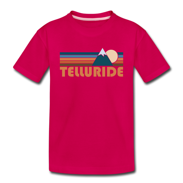 Telluride, Colorado Toddler T-Shirt - Retro Mountain Telluride Toddler Tee - dark pink