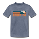 Telluride, Colorado Toddler T-Shirt - Retro Mountain Telluride Toddler Tee - heather blue