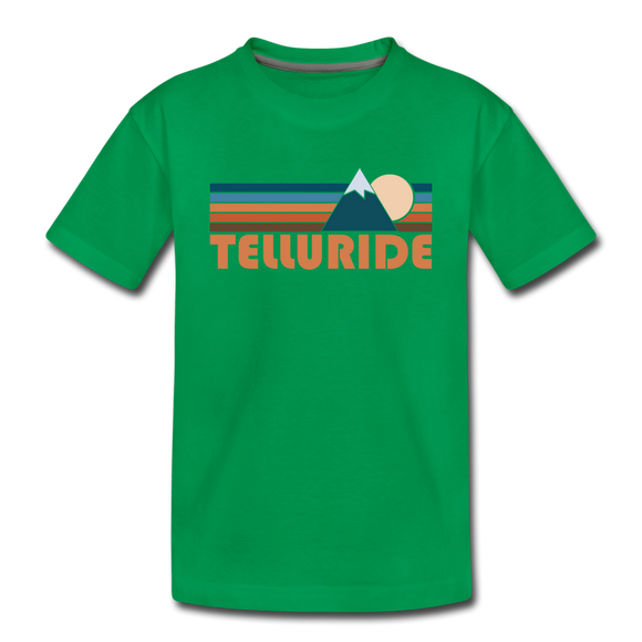 Telluride, Colorado Toddler T-Shirt - Retro Mountain Telluride Toddler Tee - kelly green