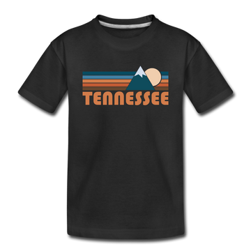 Tennessee Toddler T-Shirt - Retro Mountain Tennessee Toddler Tee - black