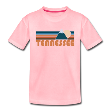 Tennessee Toddler T-Shirt - Retro Mountain Tennessee Toddler Tee - pink