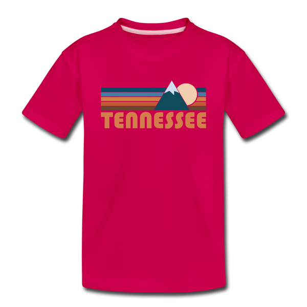 Tennessee Toddler T-Shirt - Retro Mountain Tennessee Toddler Tee - dark pink