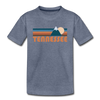 Tennessee Toddler T-Shirt - Retro Mountain Tennessee Toddler Tee - heather blue
