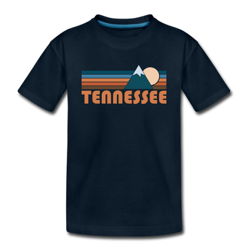 Tennessee Toddler T-Shirt - Retro Mountain Tennessee Toddler Tee - deep navy