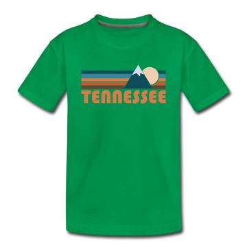 Tennessee Toddler T-Shirt - Retro Mountain Tennessee Toddler Tee - kelly green