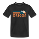 Oregon Toddler T-Shirt - Retro Mountain Oregon Toddler Tee - black