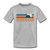 Oregon Toddler T-Shirt - Retro Mountain Oregon Toddler Tee - heather gray