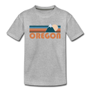 Oregon Toddler T-Shirt - Retro Mountain Oregon Toddler Tee - heather gray