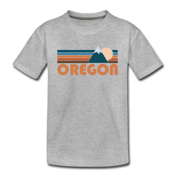 Oregon Toddler T-Shirt - Retro Mountain Oregon Toddler Tee - heather gray