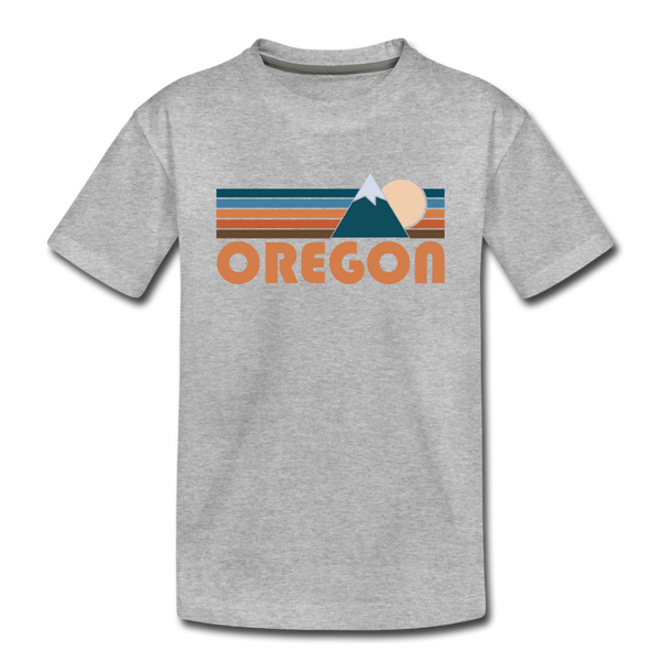 Oregon Toddler T-Shirt - Retro Mountain Oregon Toddler Tee - heather gray