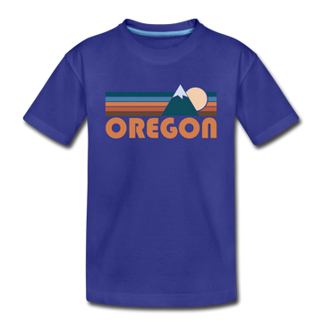 Oregon Toddler T-Shirt - Retro Mountain Oregon Toddler Tee - royal blue