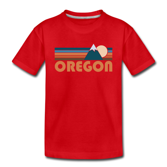Oregon Toddler T-Shirt - Retro Mountain Oregon Toddler Tee - red