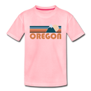 Oregon Toddler T-Shirt - Retro Mountain Oregon Toddler Tee - pink