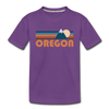 Oregon Toddler T-Shirt - Retro Mountain Oregon Toddler Tee - purple