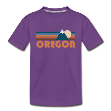 Oregon Toddler T-Shirt - Retro Mountain Oregon Toddler Tee - purple