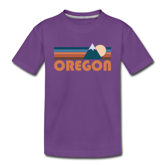 Oregon Toddler T-Shirt - Retro Mountain Oregon Toddler Tee - purple