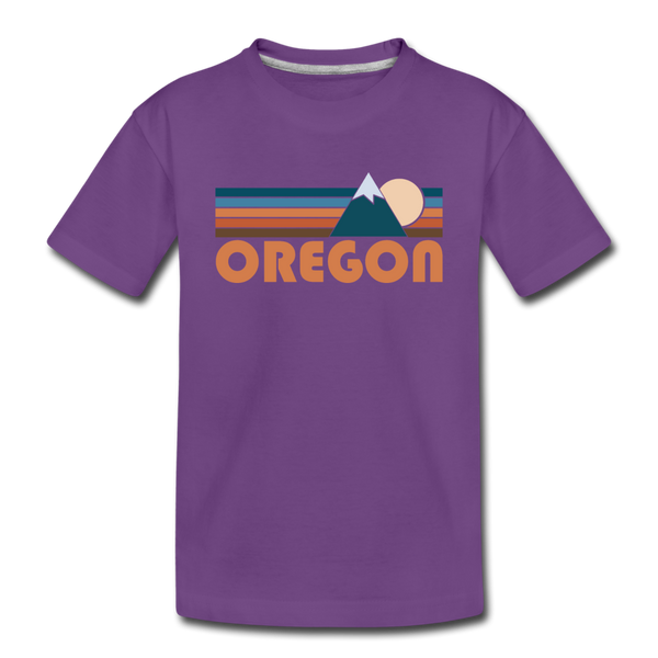 Oregon Toddler T-Shirt - Retro Mountain Oregon Toddler Tee - purple